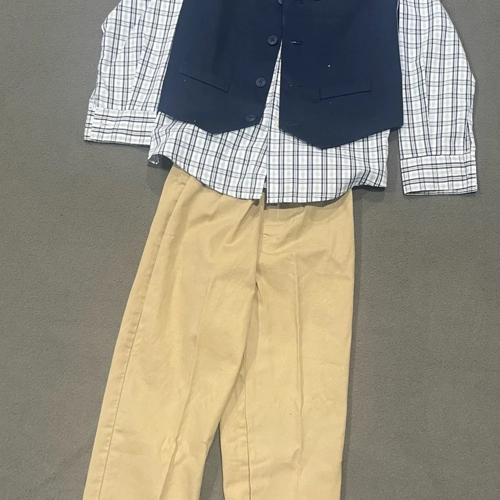 Nautica Toddler and Little Boys 4-Pc. Twill Machine Washable Vest Set
